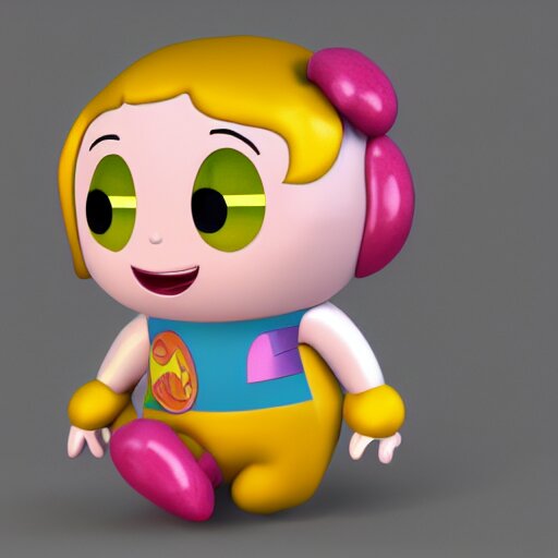 christina hendricks as gumball characters, 3 d render, blender, 