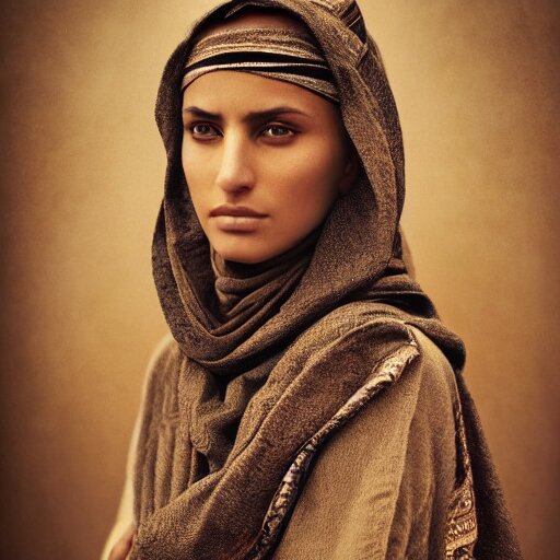 portrait of a stunningly beautiful arabic tribal female, depth of field, zeiss lens, detailed, symmetrical, centered, fashion photoshoot, by Annie Leibovitz and Steve McCurry, David Lazar, Jimmy Nelsson, Breathtaking, 8k resolution, extremely detailed, beautiful, establishing shot, artistic, hyperrealistic, beautiful face, octane render