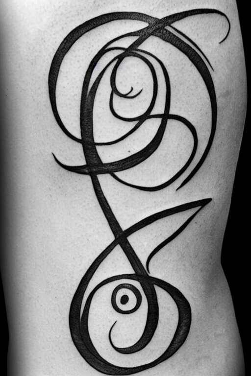 a simple tattoo design of birds flying in a 8 spiral, black ink, logo 