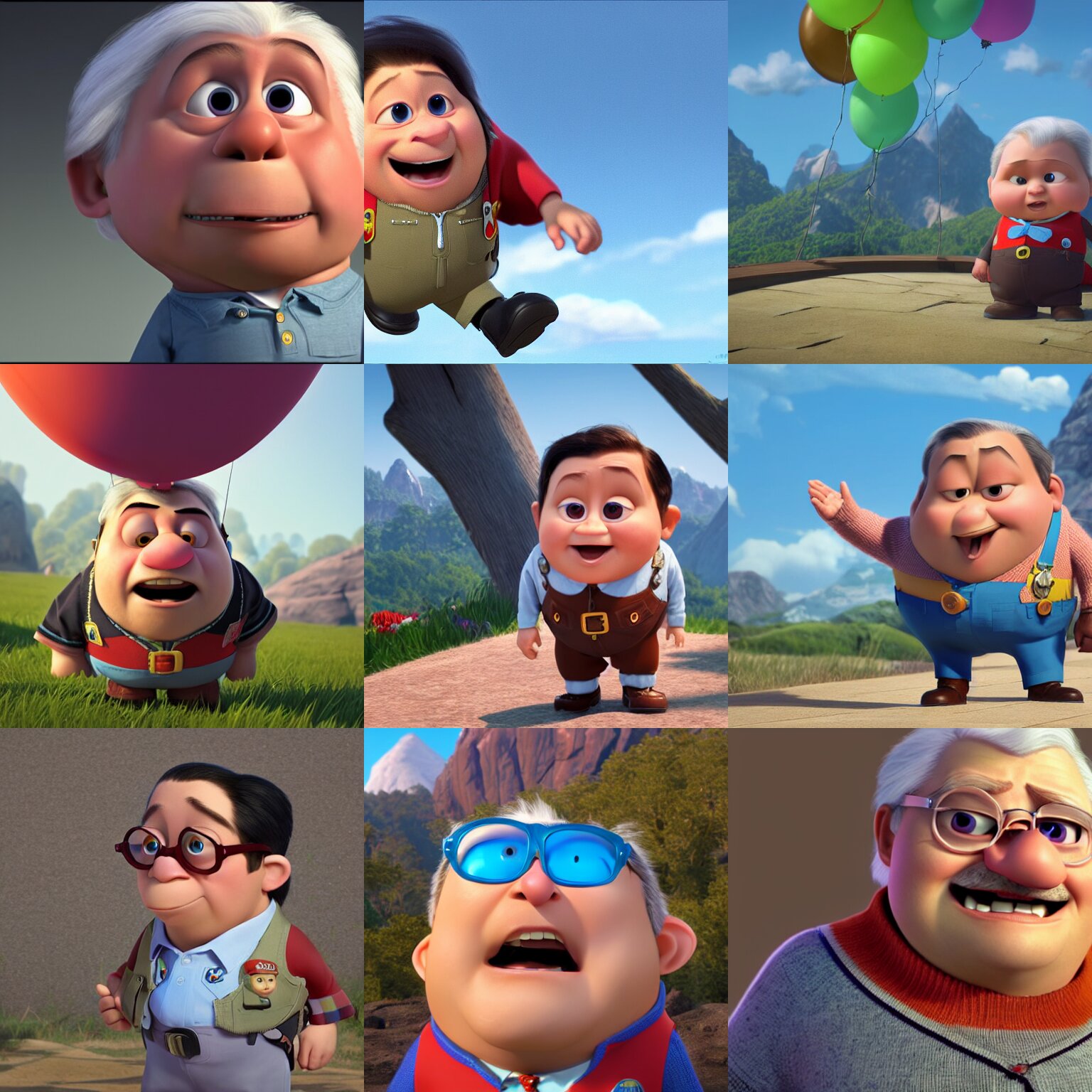 lech kaczynski as a pixar disney character from up ( 2 0 0 9 ), unreal engine, octane render, 3 d render, photorealistic 