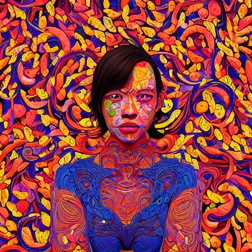 the portrait of a beautiful young woman partially made up of peppers of all colors, an ultrafine detailed illustration by james jean, intricate linework, bright colors, final fantasy, behance contest winner, vanitas, angular, altermodern, unreal engine 5 highly rendered, global illumination, radiant light, detailed and intricate environment 