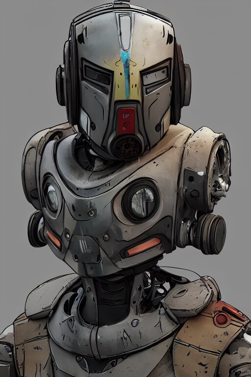 
robot ninja mask helmet bot borderland that looks like it is from Borderlands and by Feng Zhu and Loish and Laurie Greasley, Victo Ngai, Andreas Rocha, John Harris global illumination ray tracing hdr
