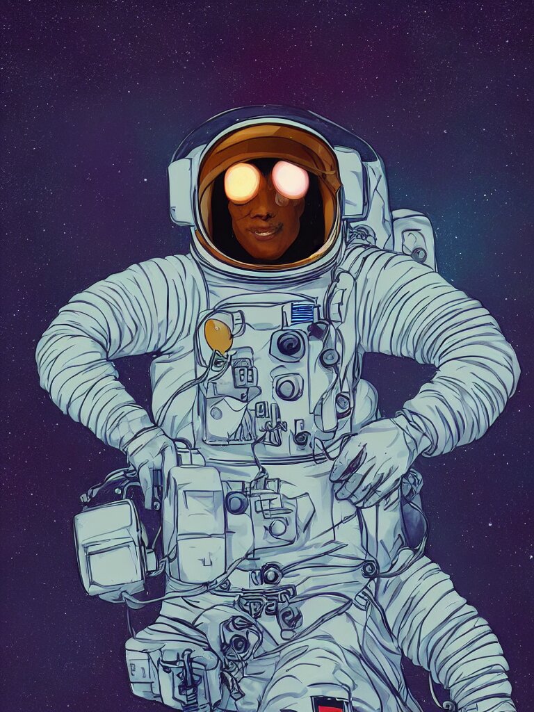 astronaut glowing in the dark by disney concept artists, blunt borders, rule of thirds 