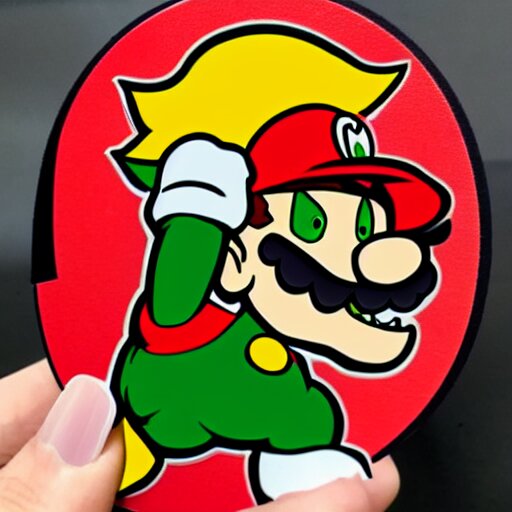 die cut sticker, bowser is mario 