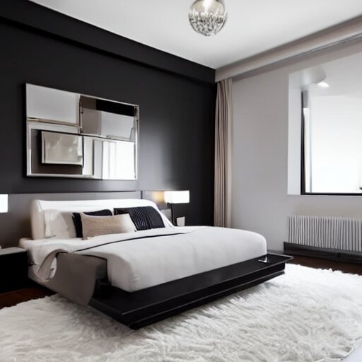 a modern minimalist art deco bedroom 