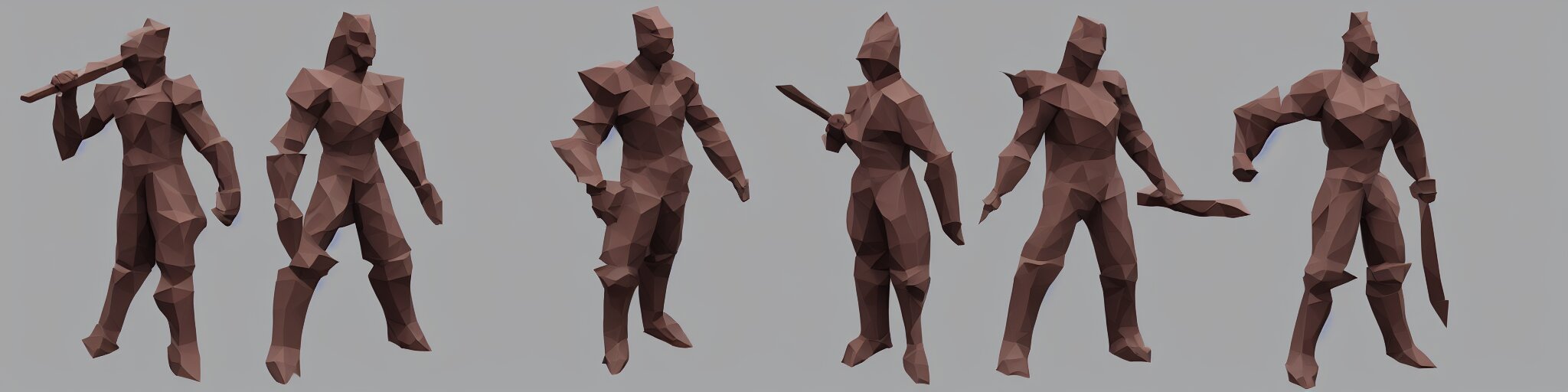 a warrior, low poly, polygon, low poly character