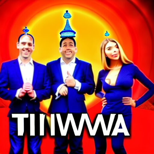 Trivia TV show with blue crown logo