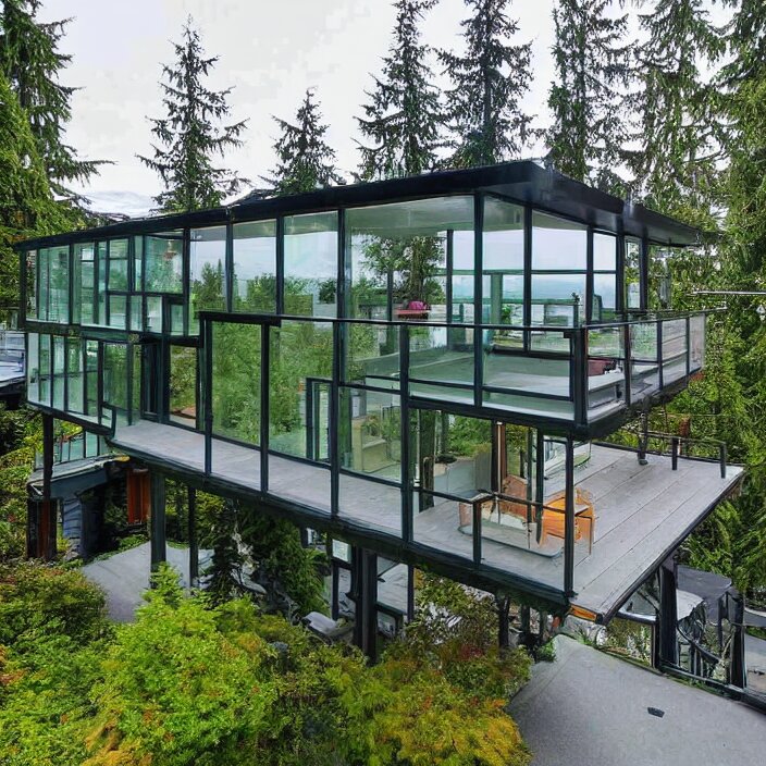 glass house on stilts at 2875 adanac.st vanvcouver,british columbia,canada