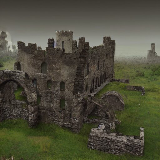 Old ruins of a castle, Fantasy apocalypse environment, digital art, unreal engine 5, 4k