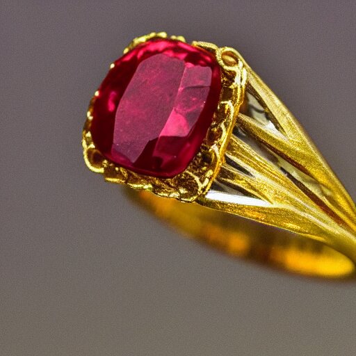 
gold and ruby gemstone  HDR 

