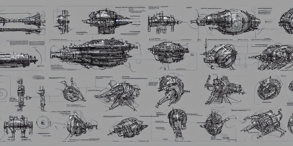 a giant robot, bulbous biomechanical mri machine millennium falcon space - station vuutun palaa with massive piping inspired by a nuclear reactor submarine and maschinen krieger, character sheet, concept design, contrast, kim jung gi, greg rutkowski, zabrocki, karlkka, jayison devadas, trending on artstation, 8 k, ultra wide angle, pincushion lens effect 