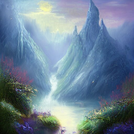 magical academy on a mountain, mist, fantasy, realism, by bagshaw tom 