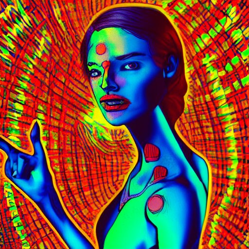 trippy dancing woman, by justin guse and luke brown and justin bonnet, details, instagram digital, artstation 