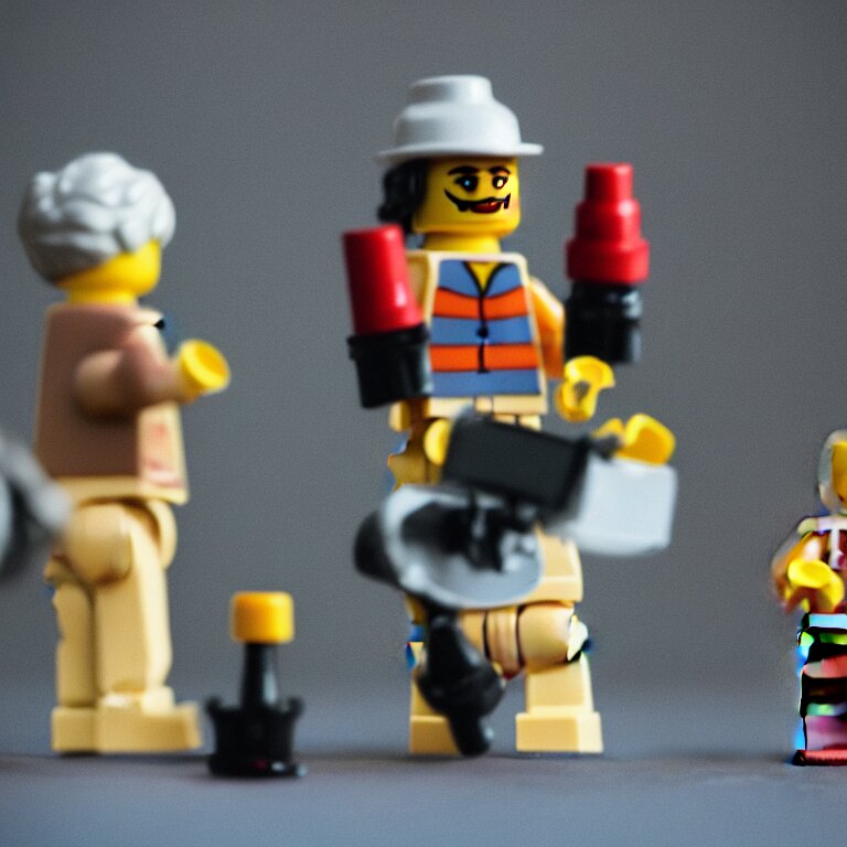 a cinematic film still of a stop motion film starring bill murray as a lego fig, shallow depth of field, 8 0 mm, f 1. 8 