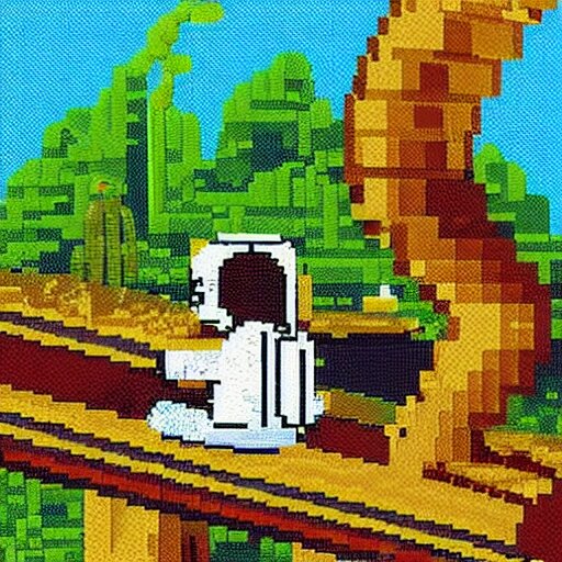 astronaut relaxing on a tropical island, pixel art, highly detailed, intricate 