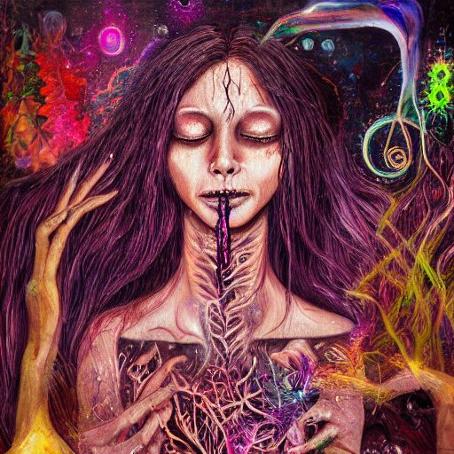 ayahuasca purge vomiting darkness, magic halo, broken soul, deep sickness oil paint, surrealist highly detailed at, ethereal, trending on art station, emotional surrealism oil painting, tears, crying, glitching squares, very very very very very beautiful 