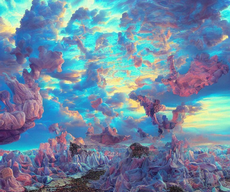 surrealism painting by mario martinez, part by tokio aoyama, ultra realistic, highly detailed, hypermaximalist, pastel colors, epic, masterpiece, dramatic lighting, fractals, 8 k, depth of field 