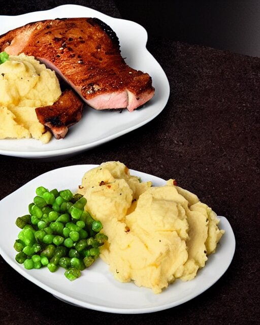 razer LED porkchops and mashed potatos, HD, trending on artstation, instagram post, LED