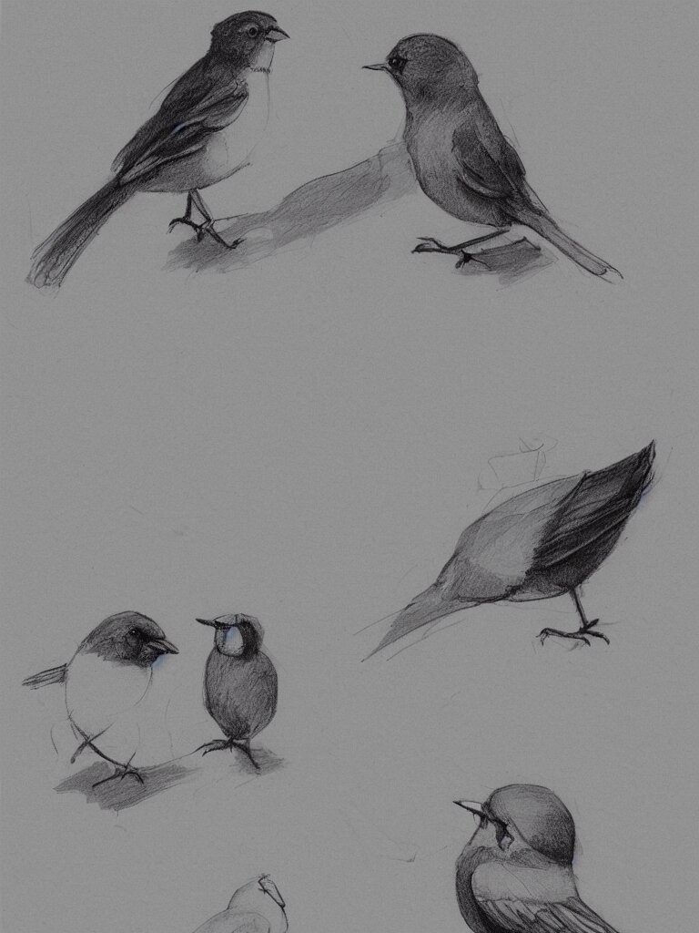 bird and boy sketches by concept artists, blunt borders, rule of thirds, whimsical, light and shadow, backlighting 