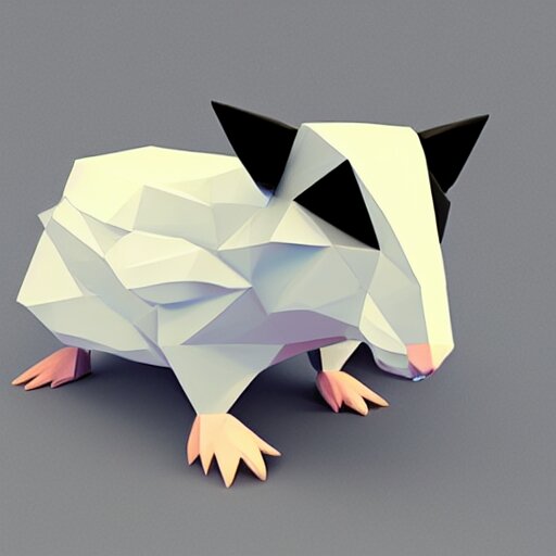 low poly spinning rat 