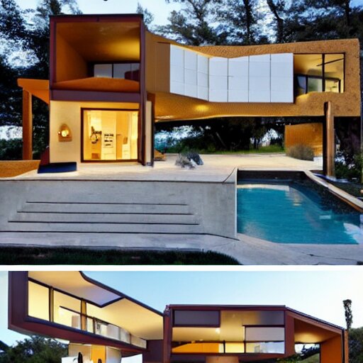 home of the future!! single level. picasso - inspired. trending, award - winning, featured in architecture digest 