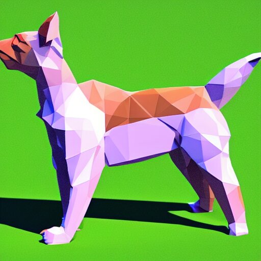 low poly dog 