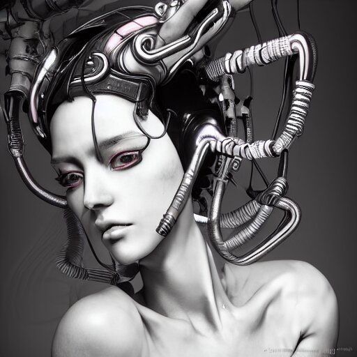 the portrait of an absurdly beautiful, graceful, sophisticated, fashionable cyberpunk gynoid gravure idol, an ultrafine hyperdetailed illustration by kim jung gi, irakli nadar, intricate linework, neon colors, porcelain skin, unreal engine 5 highly rendered, global illumination, radiant light, detailed and intricate environment 