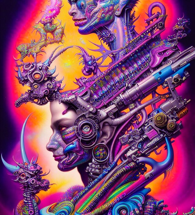 lisa frank pattern fantasy character portrait, ultra realistic, wide angle, intricate details, blade runner artifacts, highly detailed by peter mohrbacher, wayne barlowe, boris vallejo, hajime sorayama aaron horkey, gaston bussiere, craig mullins 