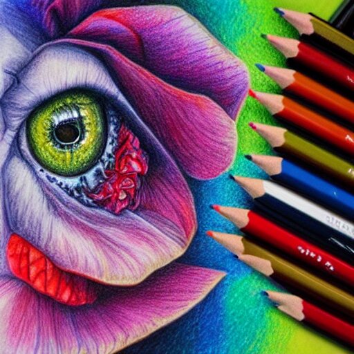  Colored pencil art on paper, highly detailed, artstation, Caran d'Ache Luminance