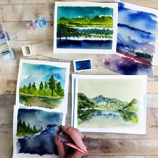 landscape watercolor prints 