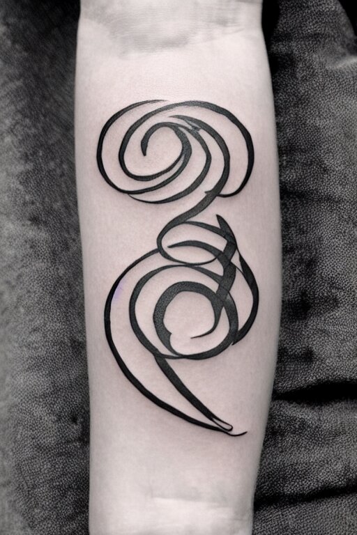 a simple tattoo design of birds flying in a 8 spiral, black ink, logo 