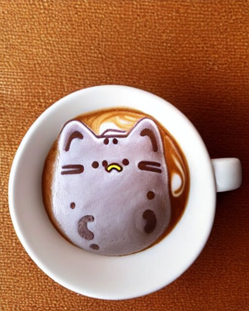 Lexica - Beautiful coffee latte art shaped like pusheen, cute stylized ...