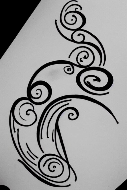 a simple tattoo design of birds flying in a 8 spiral, black ink, logo 