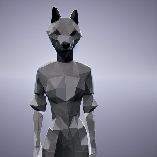 Playstation 1 PS1 low poly graphics portrait of furry anthro anthropomorphic wolf head animal person fursona wearing clothes in a futuristic foggy low-poly city alleway
