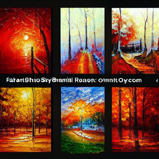 painting depicting all four season in one paintng, concept art, artstation, detailed, impressionism, oil on canvas, knife painting, messy, 