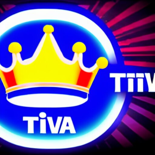 Trivia TV show with blue crown logo