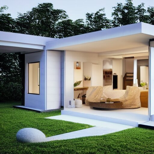 a modern mini house in a crystal ball octane render hyperdetailed, house and home, home and garden, 