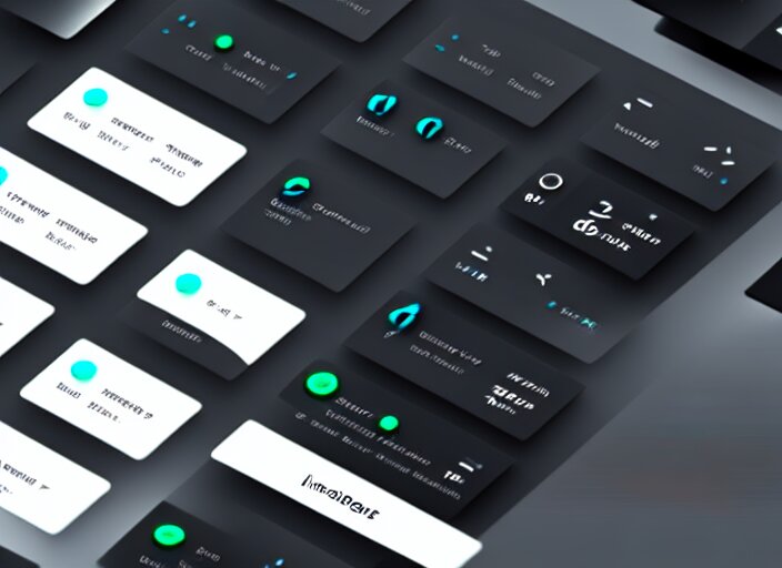 a futuristic interface ui hud, 8 k, horizontal, sleek black and white 