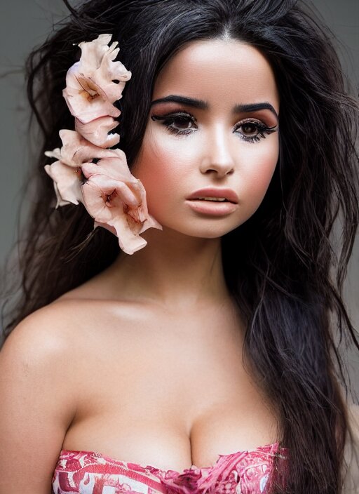 portrait of demi rose wearing longyi, by francis giancobetti, natural light, detailed face, canon eos c 3 0 0, ƒ 1. 8, 3 5 mm, 8 k, medium - format print, full body shot 