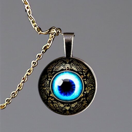 necro eyeball artnouveau necklace 