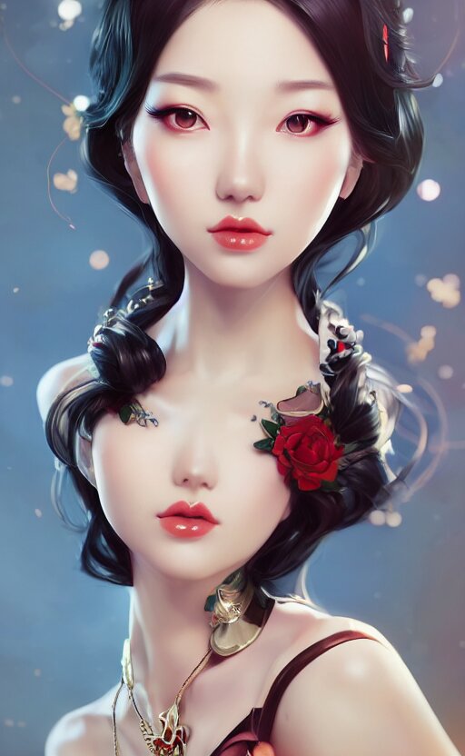 a pin up and beautiful fashion charming dreamlke korea girl with lv jewelry, character art, art by artgerm lau and kyoung hwan kim and and ilya kuvshinov and john singer sargent, hyperdetailed, 8 k realistic, symmetrical, frostbite 3 engine, cryengine, dof, trending on artstation, digital art 