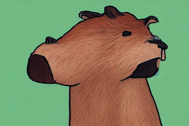 a masterpiece illustration of a funny capybara for a sticker 