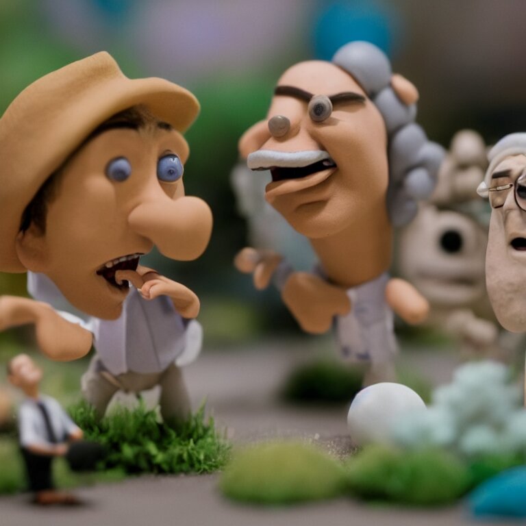 a silly cinematic film still of a claymation stop motion film starring bill murray, shallow depth of field, 8 0 mm, f 1. 8 