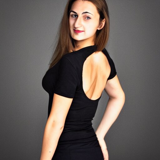 full body photo of 2 0 years old skinny gabriella papadakis, neck wrinkles, wearing black underwwears in the house 