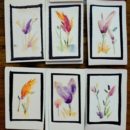 tiny warm watercolor prints 