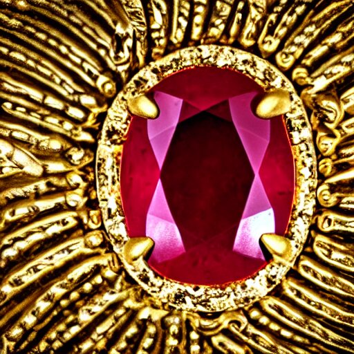 
gold and ruby gemstone  HDR 

