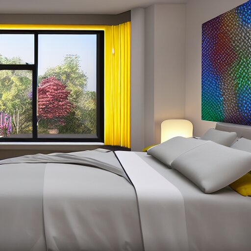 govee led strip lighting in bedroom, scene, colourful, 8 k, unreal engine, realistic, house and home, 