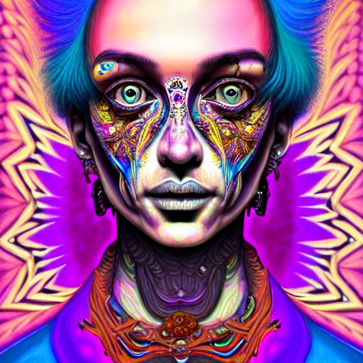 An extremely psychedelic portrait of punk rock, surreal, LSD, face, detailed, intricate, elegant, lithe, highly detailed, digital painting, artstation, concept art, smooth, sharp focus, illustration