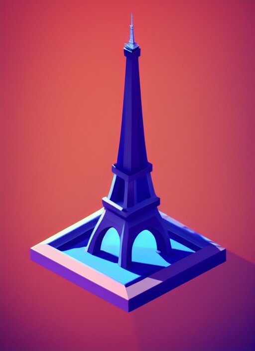 a low poly isometric render of eiffel tower in the style of monument valley, intricate, elegant, smooth shading, soft lighting, illustration, simple, solid shapes, by magali villeneuve, jeremy lipkin and michael garmash, rob rey and kentaro miura style, octane render 