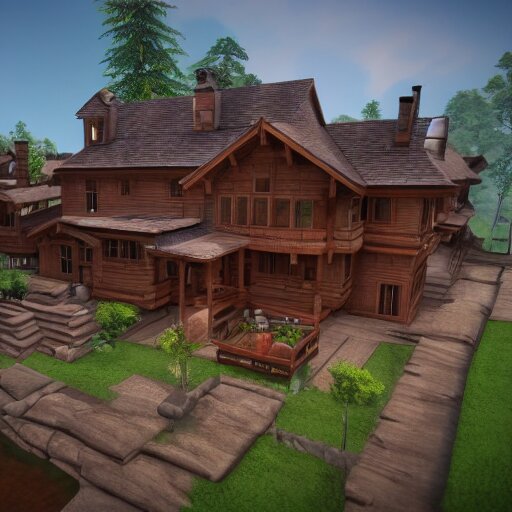 Peaceful wooden mansion, zillow, unreal engine 5 tech demo